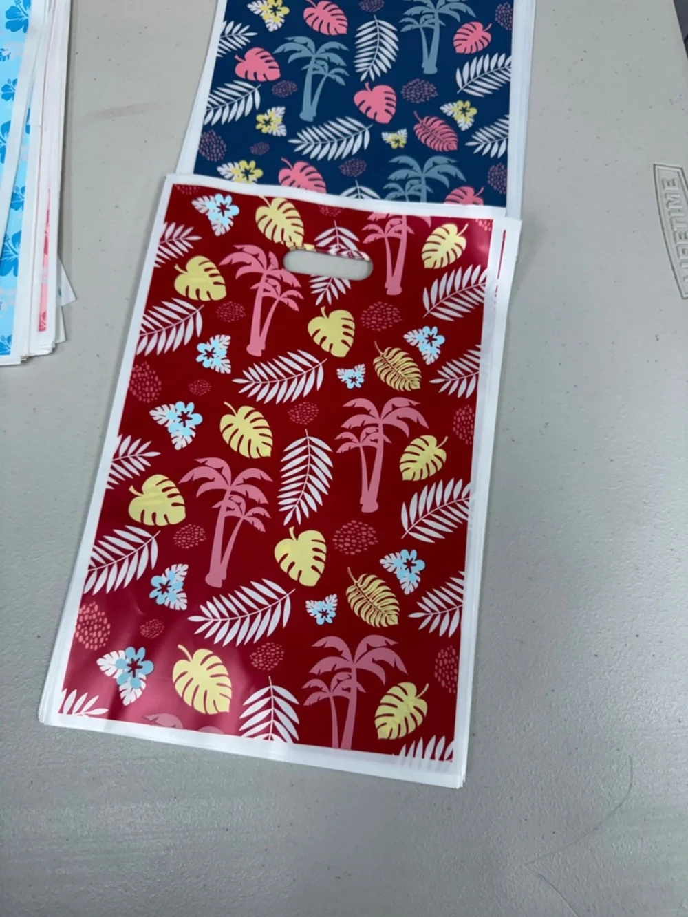 120 count Luau Tropical Floral Party Favor Bags - Navy, Pink, Red, Light Blue